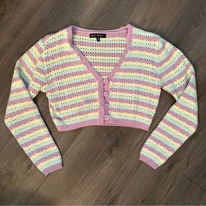 Striped Button Up Cardigan